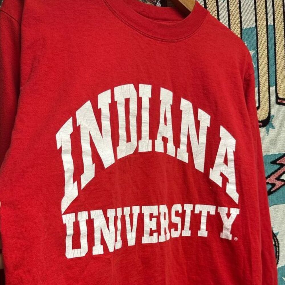 2000's Indiana University Spell Out College Long Sleeve Shirt - Picture 3 of 4